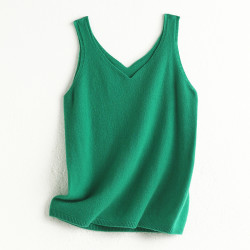 金丽杉针织衫夏季女薄款100羊毛马甲针织女式背心针织女上衣