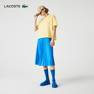 LACOSTE 法国鳄鱼女装22夏季新款休闲宽松透气短袖POLO衫女|PF1491 34 001/白色