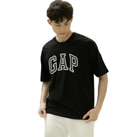 Gap 盖璞 重磅密织系列 男士圆领短袖T恤 688537 黑色 XXS