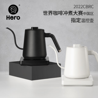 Hero（咖啡器具） ero（咖啡器具） Hero 无名温控手冲咖啡壶家用细口壶电热水壶泡茶控温电动手冲壶 电热控温手冲壶-黑色-1200W
