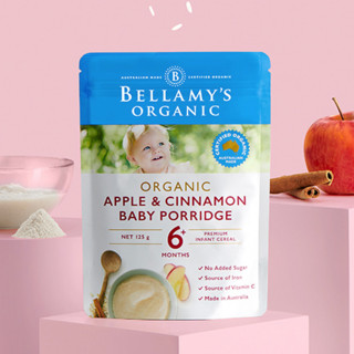 BELLAMY'S 贝拉米 有机米粉 澳版 3段 苹果肉桂味 125g