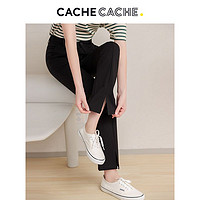 Cache Cache CacheCache开叉喇叭裤女2022夏季新款垂感休闲裤高腰西装裤阔腿裤