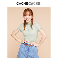 Cache Cache CacheCache短袖t恤女2020秋冬新款网红百搭加厚修身显瘦短袖T恤潮