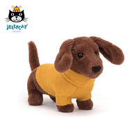 jELLYCAT 2022新品黄色毛线衫腊肠犬 可爱公仔毛绒玩具小玩偶生日礼物 黄色毛线衫腊肠犬 H14 X W7 CM