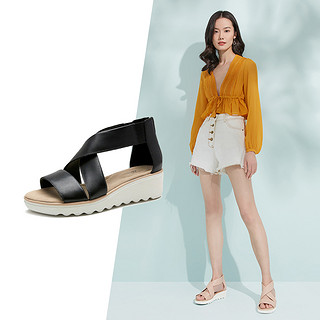 Clarks 其乐 女士松糕凉鞋 261496874