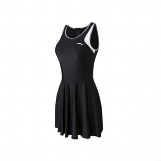 ANTA 安踏 BEAUTY BLUE系列 女子裙式连体泳衣 992227861-2 黑色 XL