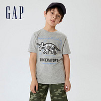Gap 盖璞 男童趣味互动纯棉短袖T恤855014夏季2022新款童装帅气恐龙上衣