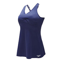 SPEEDO 速比涛 灵感胶囊系列 女子裙式连体泳衣 812777G575 蓝色/白色 L
