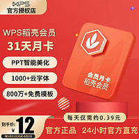 WPS 金山软件 【官方正品】wps稻壳会员 31天月卡