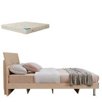 QuanU 全友 106302+105001+106302 实木框架床+床垫+五门衣柜+床头柜*2 白橡木色 1.8m床