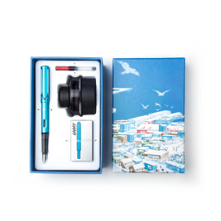 LAMY 凌美 钢笔 Al-Star恒星系列 VT8401 太平洋蓝 F尖 礼盒装