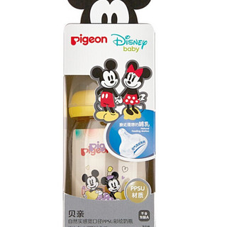 Pigeon 贝亲 Disney自然实感系列 AA160 PPSU彩绘奶瓶 160ml 爱心米奇米妮 SS码 0月+