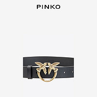 PINKO 品高 女士腰带3cm宽细版22春夏燕子标大牌正品高级感皮带牛皮针扣