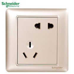 Schneider Electric 施耐德电气 Brillyn睿意系列 A3E426_10UA_WG 86型插座 斜五孔 金色