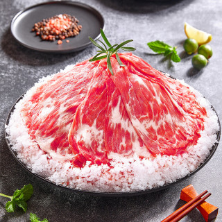 Friboi 福里宝 原切雪花烤肉片1kg（200g*5袋）+原切眼肉/西冷牛排500g（可选）（附建议）