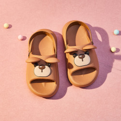 gukoo果壳拖鞋女夏季迪士尼卡通女士两穿拖鞋居家拖鞋踩屎感浅棕凉拖