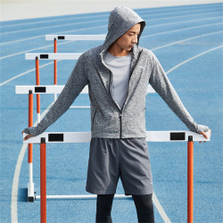 anta安踏针织运动外套男连帽户外跑步健身透气舒适轻薄运动上衣男士