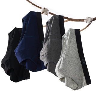 yashikai雅士凯男士三角内裤套装7774条装深蓝浅麻灰深麻灰黑色l