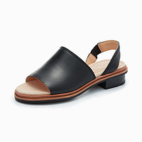 Clarks 其乐 261310684 女士英伦风简约平底露趾凉鞋