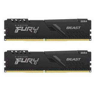 Kingston 金士顿 Fury系列 DDR4 2666MHz 台式机内存 马甲条 黑色 32GB 16GB*2 KF426C16BB1K2/32