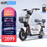 哈啰 棒途哈啰(Hello)电动车 智能电动自行车 新国标电瓶车 成人 代步 通勤 考拉 幻彩绿 48V12Ah铅酸-幻彩白