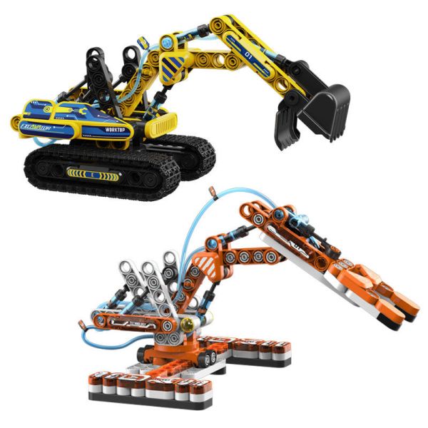 百亿补贴bloks布鲁可积木科技互动系列61120液压挖掘机