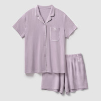 Bananain 蕉内 情侣睡衣311S女士短袖两件套春夏薄款开衫V领家居服套装