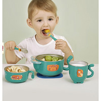 PLUS会员：babycare 儿童碗勺套装 5件套 猫咪系列