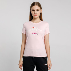 fila斐乐女装夏季运动t恤女ade纯棉时尚百搭舒适透气针织短袖t恤女