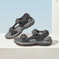 skechers斯凯奇男凉鞋轻质百搭凉鞋男日常户外休闲鞋男沙滩凉鞋