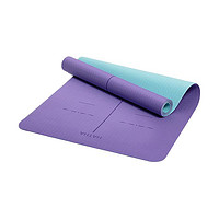 HATHA YOGA 哈他 瑜伽垫 蓝紫色 8mm 体位线款