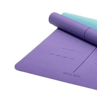 HATHA YOGA 哈他 瑜伽垫 蓝紫色 6mm 体位线款