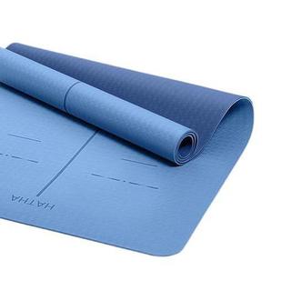 HATHA YOGA 哈他 瑜伽垫 蓝色 6mm 体位线款