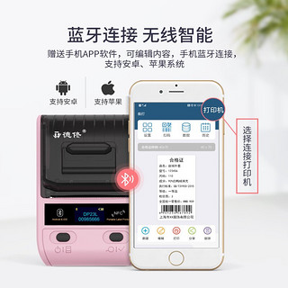 德佟 服装吊牌标签打印机珠宝价格打价机二维码打印热敏不干胶贴手持蓝牙手持便携式家用小型打签机 DP23L+3卷标签纸
