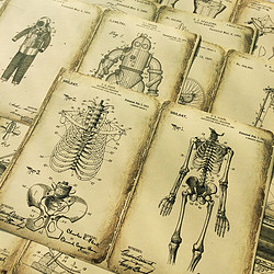 复古蒸汽朋克机械改造人素材 Junk Journal手帐解剖科学家背景纸