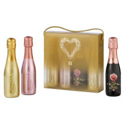 BOTTEGA 波特嘉 PROSECCO起泡葡萄酒/香槟气泡酒套装 200ml*4（黄金+粉金+白金+麝香桃红）