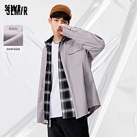 Semir 森马 长袖衬衫男不对称口袋2022秋季新款潮流衬衣工装外套