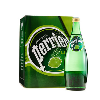 perrier 巴黎水 充气天然矿泉水 青柠味 750ml*4瓶