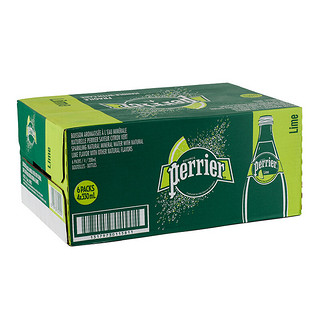 perrier 巴黎水 充气天然矿泉水 青柠味 330ml*6瓶