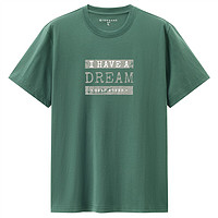GIORDANO 佐丹奴 男士圆领短袖T恤 13092201-10 绿色 XL