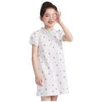Deesha 笛莎 B3222D202 女童连衣裙 白印花 90cm