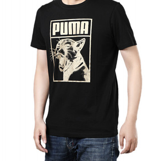 PUMA 彪马 Graphic 男子运动T恤 598245-01 黑色/金色 M