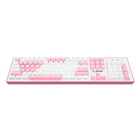 MSI 微星 GK50Z PIXEL 白嘟嘟 机械键盘 红轴 RGB光效 白色背光 有线 游戏电竞办公键盘