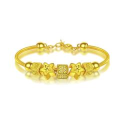 CHJ JEWELLERY 潮宏基 女士符号足金手镯 CD0001245500 约25.15g