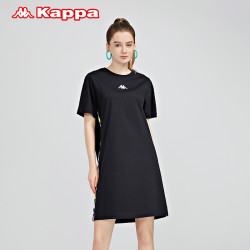 Kappa 卡帕 串标连衣裙女彩虹渐变印花中长裙K0B62QL02