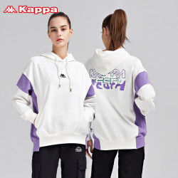 Kappa 卡帕 套头帽衫女落肩动卫衣休闲拼接外套K0B22MT84