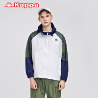 Kappa 卡帕 防风衣男拼接梭织外套休闲连帽开衫K0B52FJ80