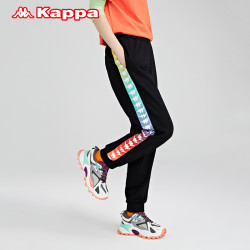 Kappa 卡帕 串标运动裤秋新款女针织长裤休闲小脚卫裤K0C22AK60
