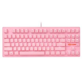 MageGee MK1 87键 有线机械键盘 粉色 国产青轴 单光