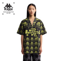 Kappa 卡帕 运动时装系列短袖衬衫男运动休闲T恤满印半袖